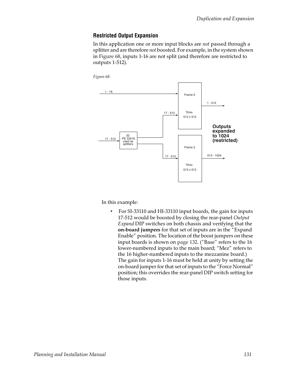 Restricted output expansion | Grass Valley Trinix v.2.4.1 User Manual | Page 131 / 232
