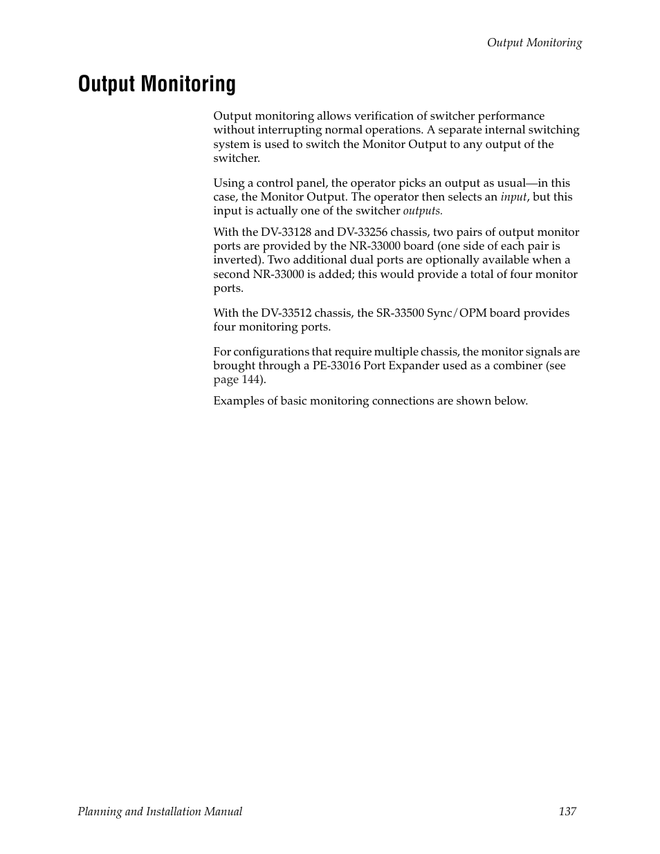 Output monitoring | Grass Valley Trinix v.2.4.1 User Manual | Page 137 / 232