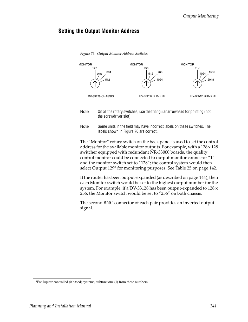 Setting the output monitor address | Grass Valley Trinix v.2.4.1 User Manual | Page 141 / 232