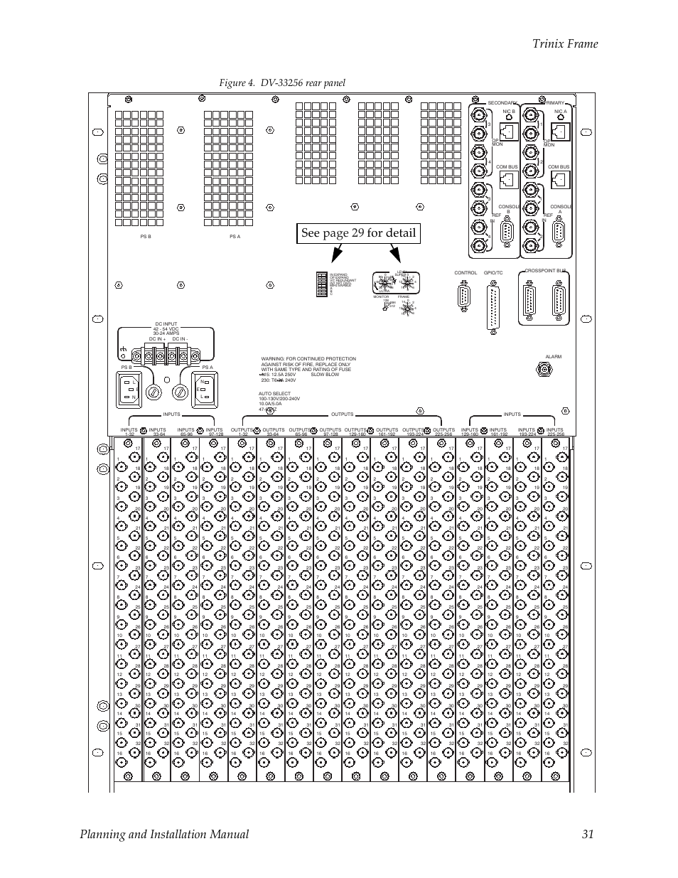 Trinix frame planning and installation manual 31, See page 29 for detail | Grass Valley Trinix v.2.4.1 User Manual | Page 31 / 232