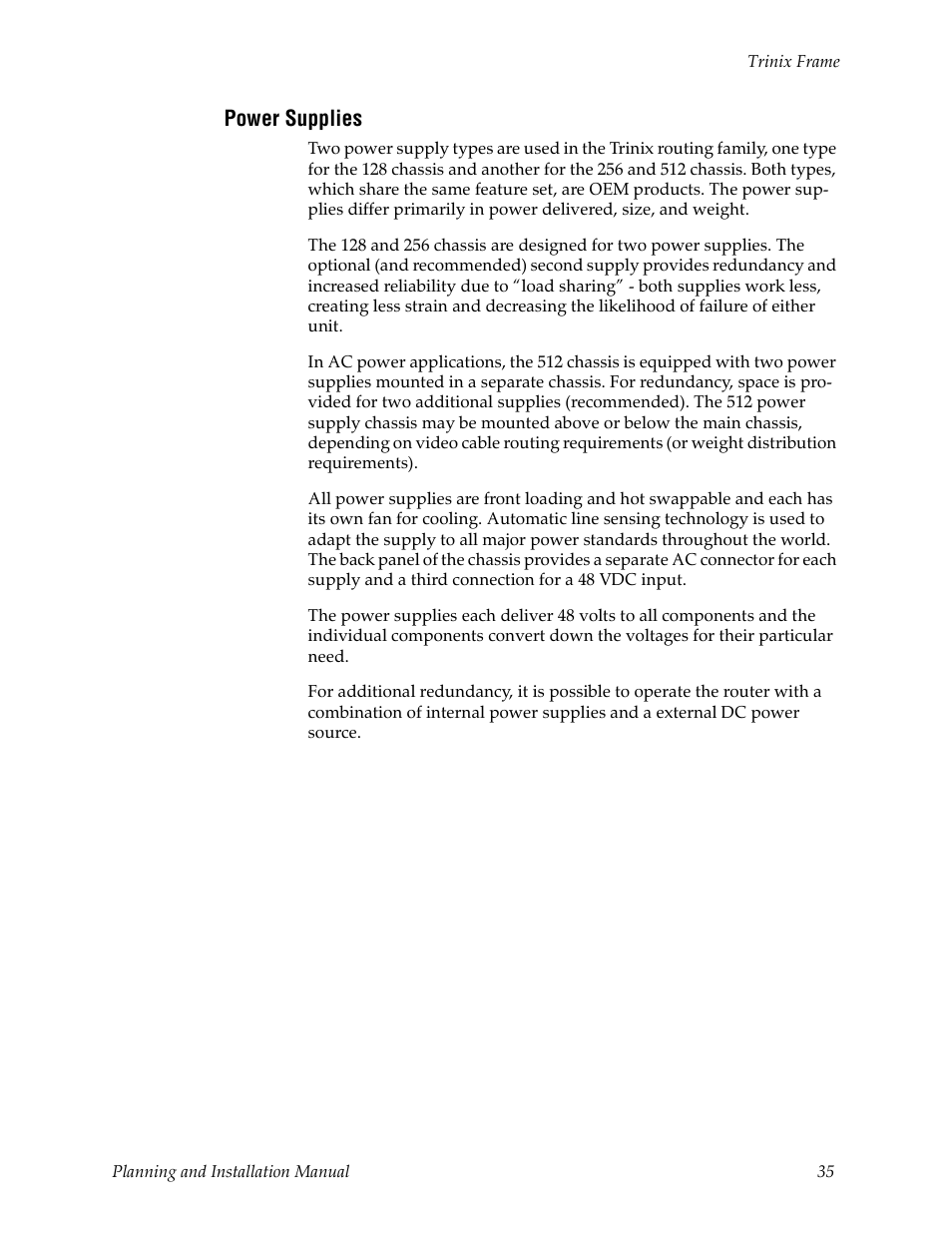 Power supplies | Grass Valley Trinix v.2.4.1 User Manual | Page 35 / 232