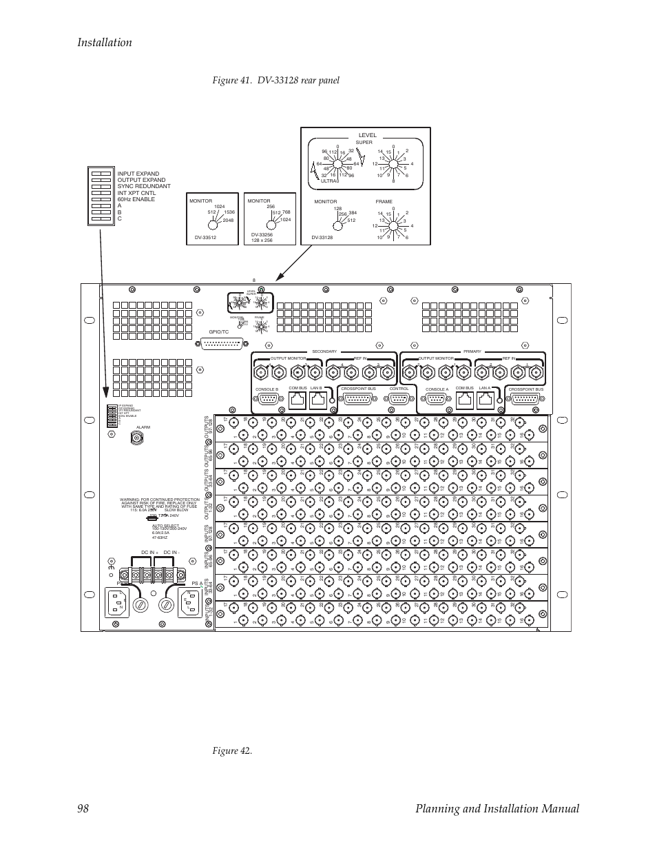Installation 98 planning and installation manual | Grass Valley Trinix v.2.4.1 User Manual | Page 98 / 232
