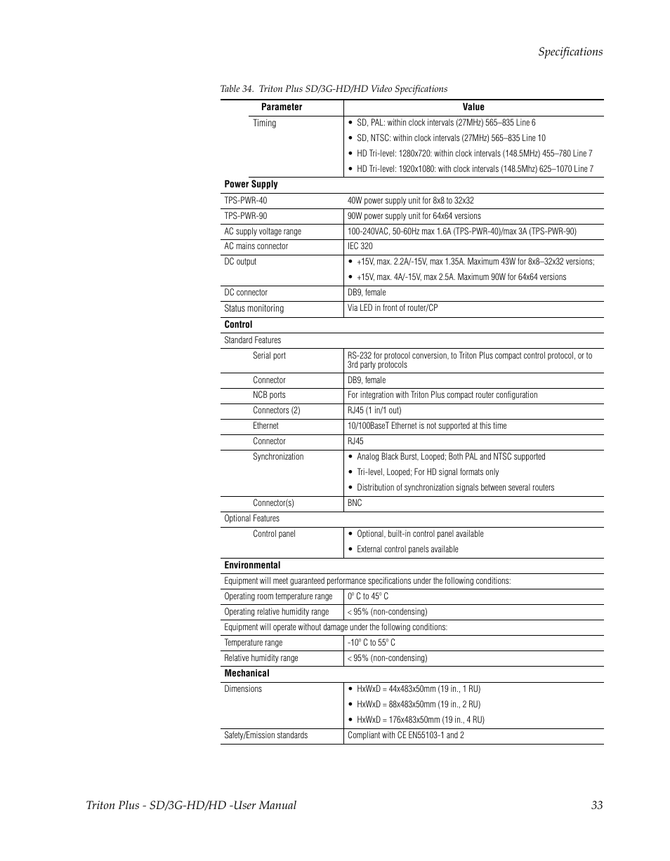Grass Valley Triton Plus Revision Video Routers 14 User Manual | Page 33 / 34