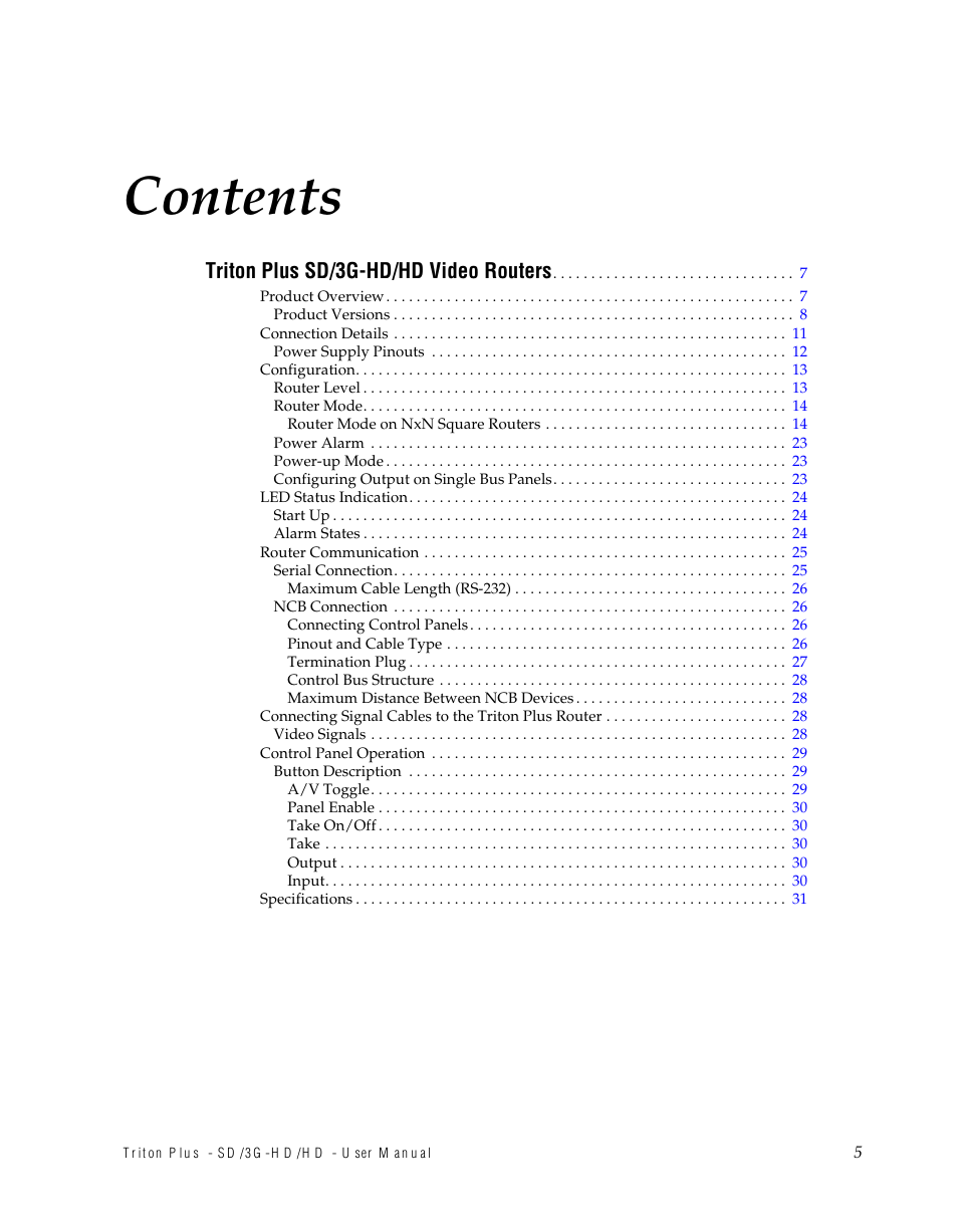 Grass Valley Triton Plus Revision Video Routers 14 User Manual | Page 5 / 34