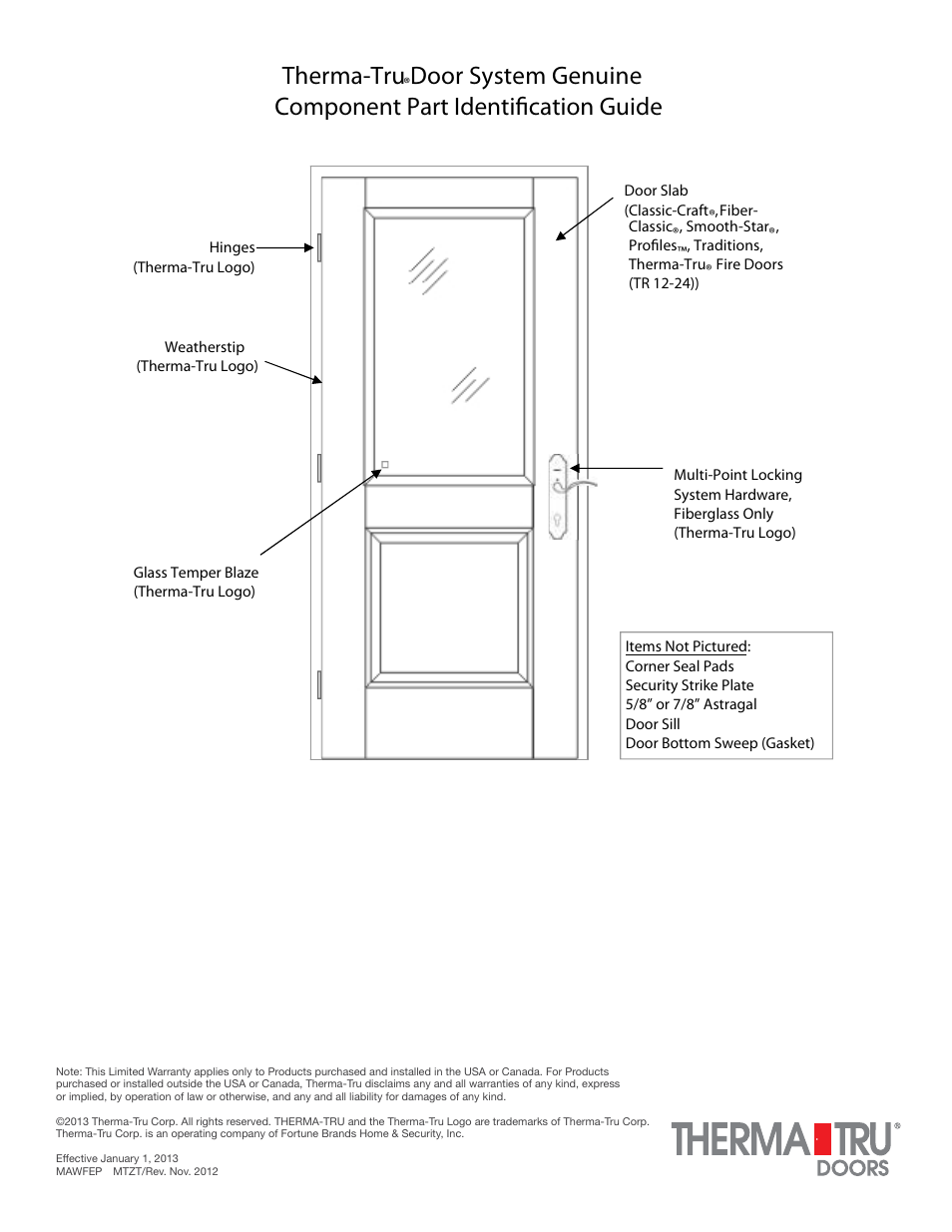 Therma-tru | Classic Crafts Door User Manual | Page 6 / 6