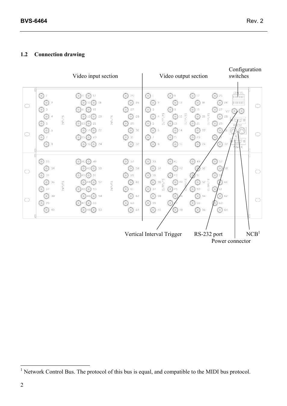Connection drawing, 2 connection, Drawing | Grass Valley TTN-BVS-6464 User Manual | Page 10 / 26