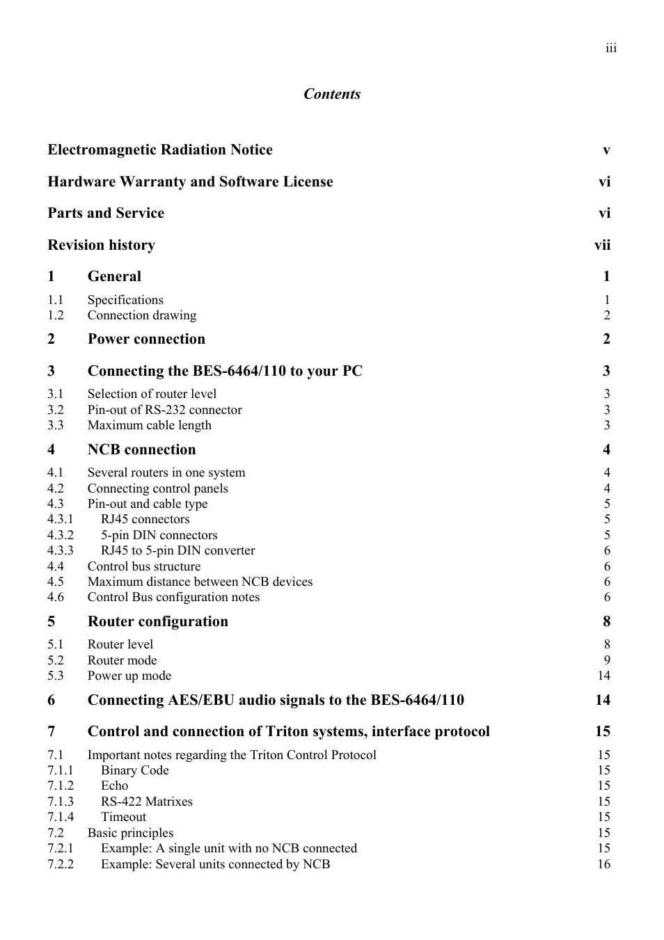 Grass Valley TTN-BES-6464/110 User Manual | Page 3 / 26