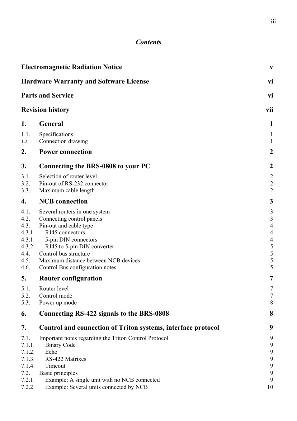 Grass Valley TTN-BRS-0808 User Manual | Page 3 / 20