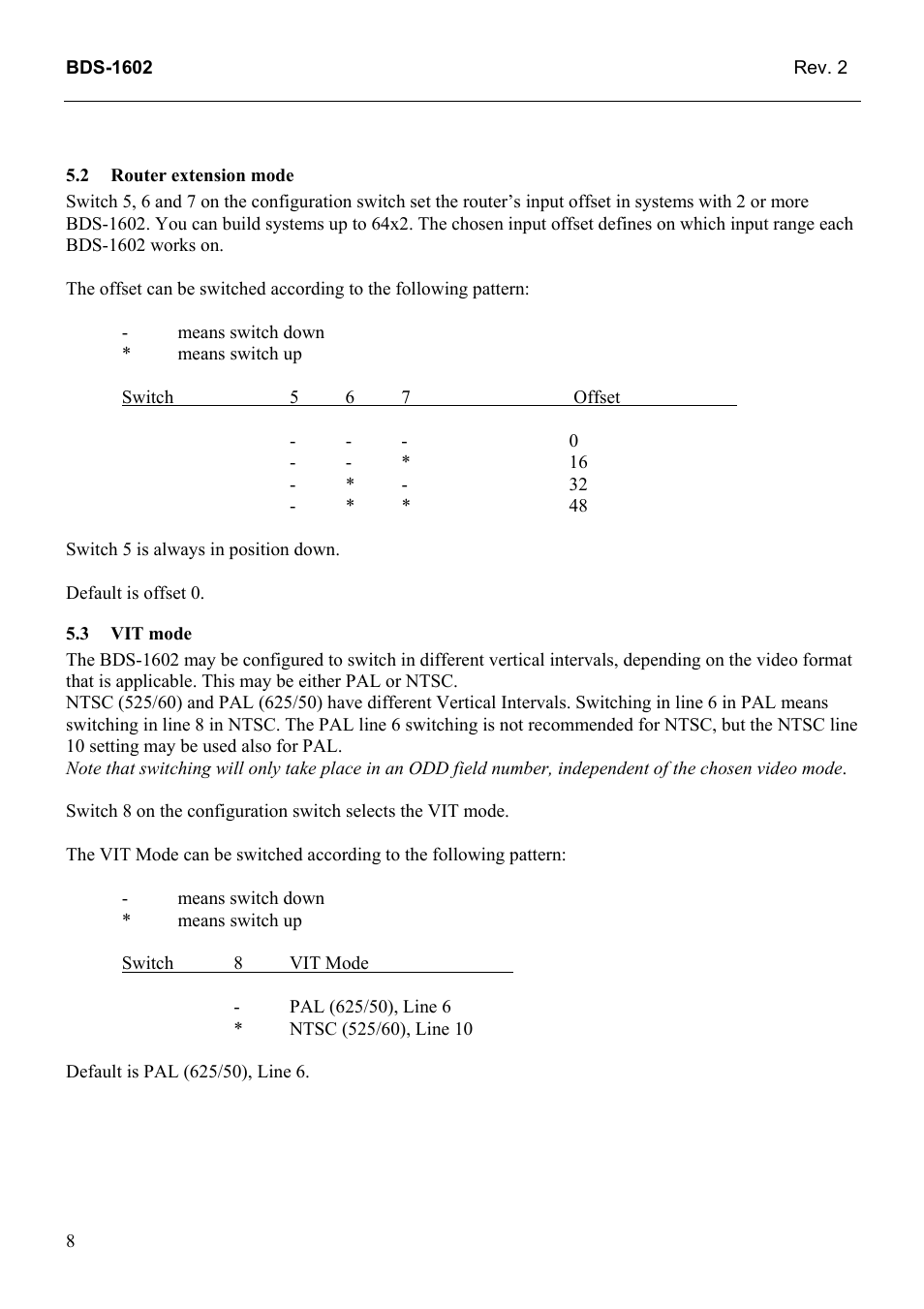 Router extension mode, Vit mode, 3 vit | Mode | Grass Valley TTN-BDS-1602 User Manual | Page 16 / 21