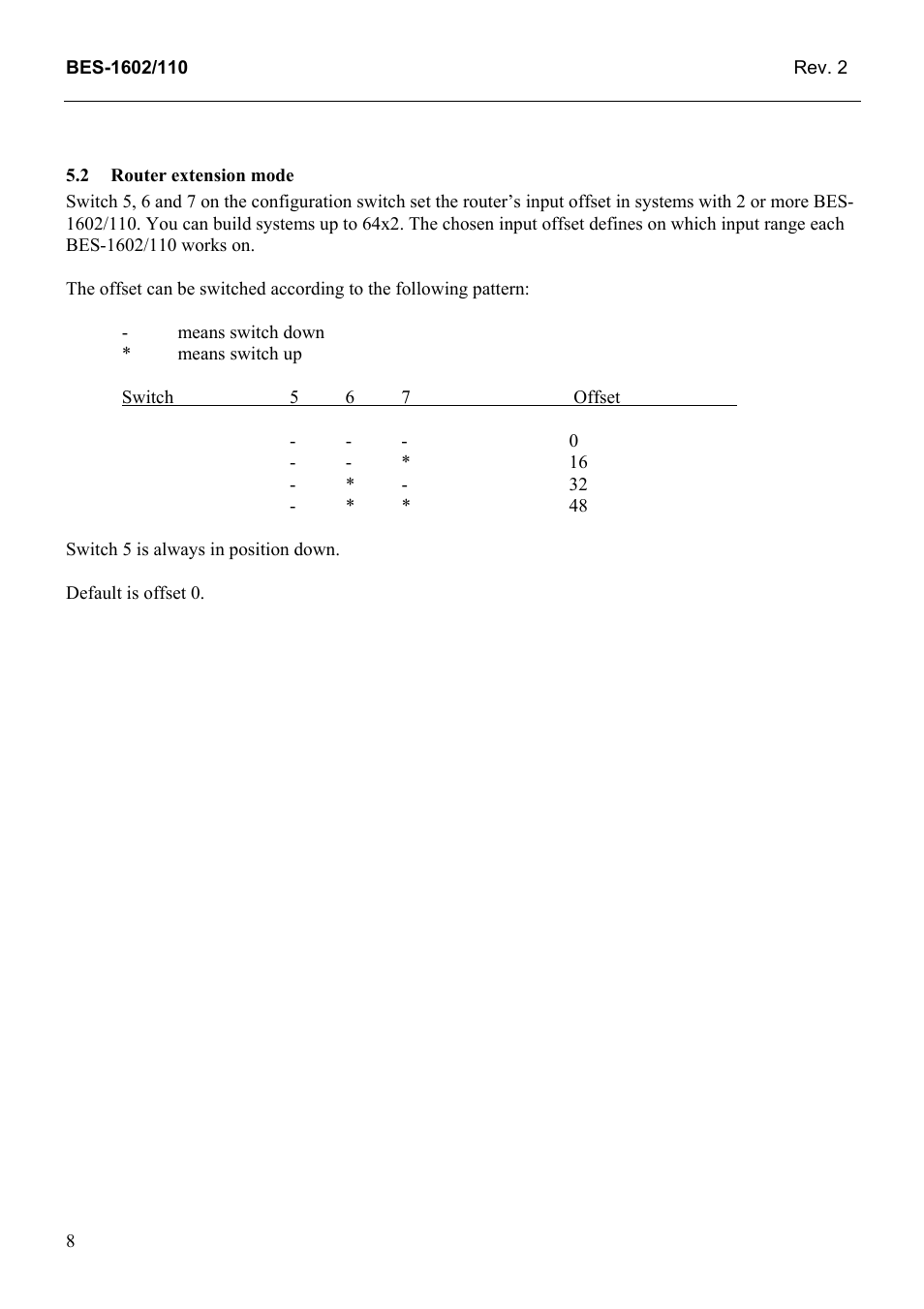 Router extension mode | Grass Valley TTN-BES-1602/110 User Manual | Page 16 / 22