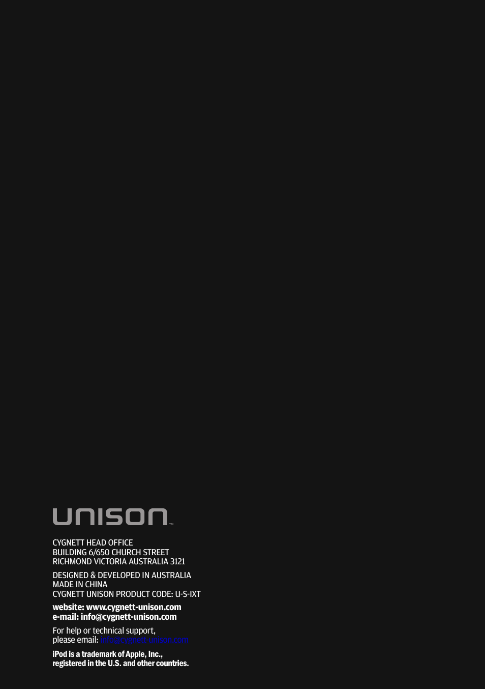 Cygnett Unison i-XT User Manual | Page 14 / 14