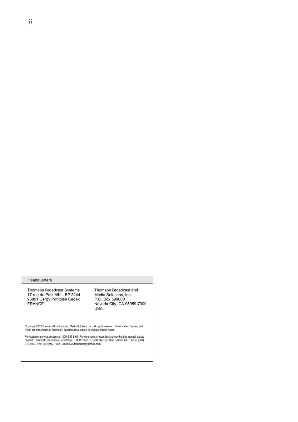 Grass Valley TTN-BAS-3232 User Manual | Page 2 / 25