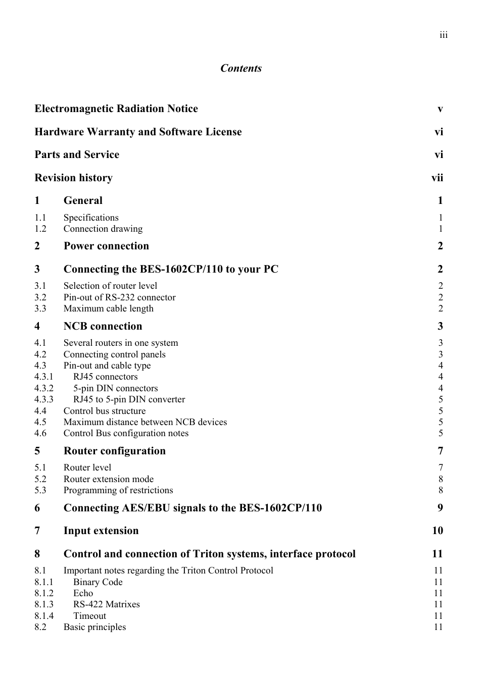 Grass Valley TTN-BES-1602CP/110 User Manual | Page 3 / 23