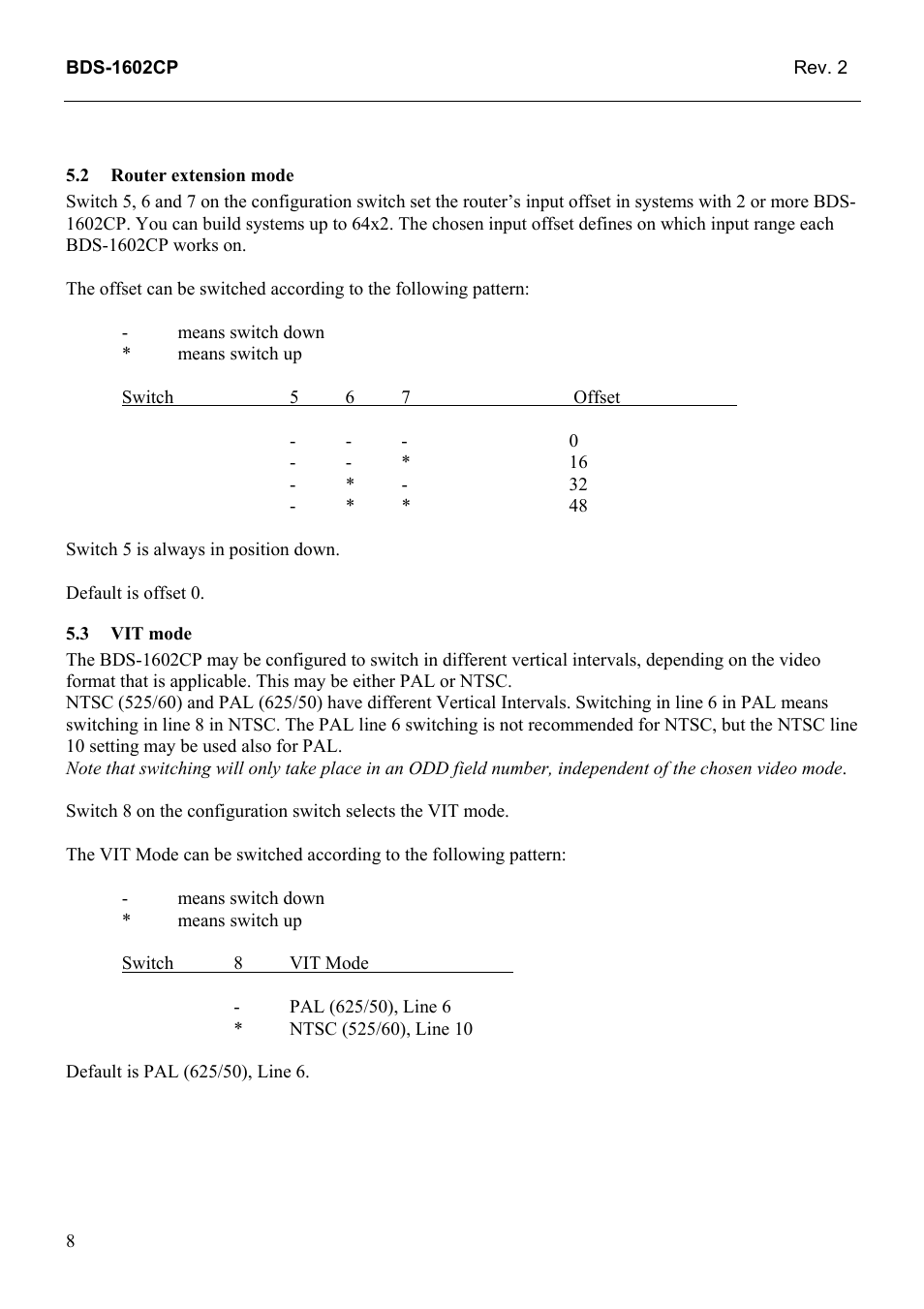 Router extension mode, Vit mode, 3 vit | Mode | Grass Valley TTN-BDS-1602CP User Manual | Page 16 / 22