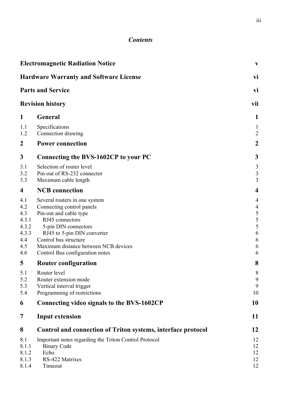 Grass Valley TTN-BVS-1602CP User Manual | Page 3 / 24