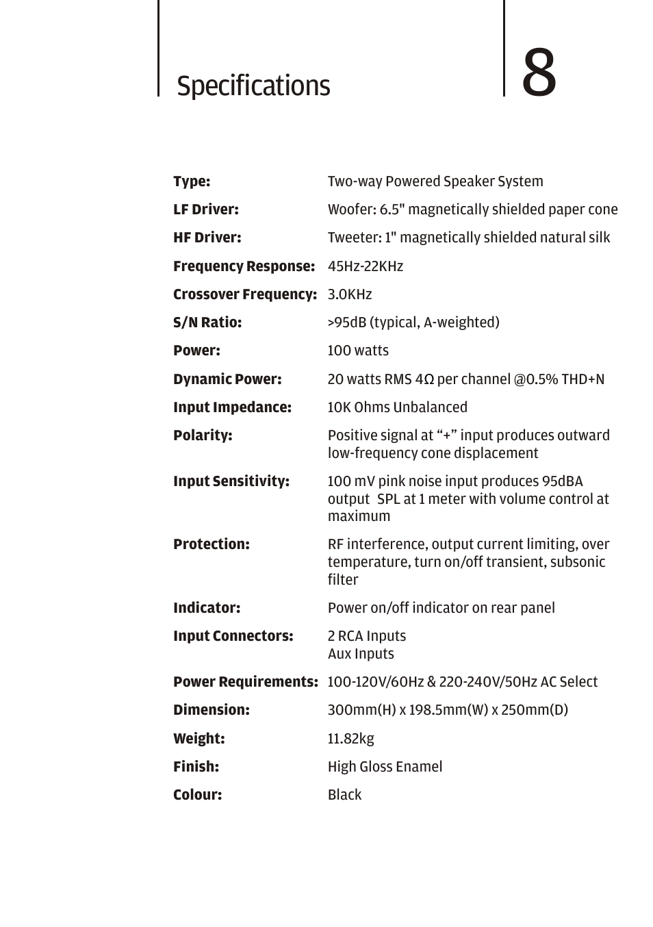 Specifications | Cygnett i-x6 User Manual | Page 11 / 12