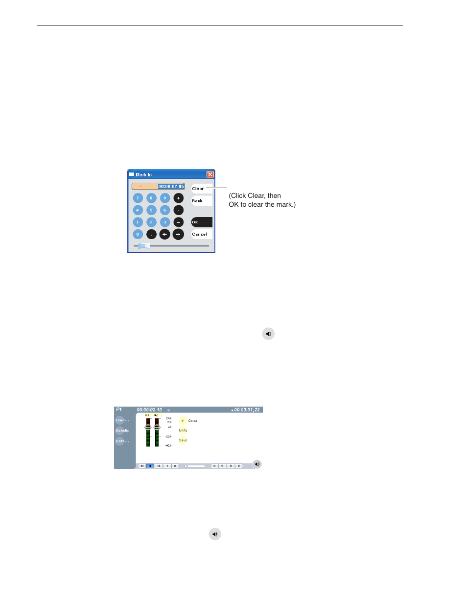 Clearing mark-in/mark-out points, Adjusting clip audio level | Grass Valley Turbo iDDR v.2.3 User Manual | Page 156 / 300