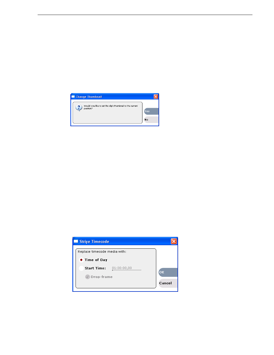 Changing the clip thumbnail image, Striping timecode (replacing the timecode track) | Grass Valley Turbo iDDR v.2.3 User Manual | Page 157 / 300