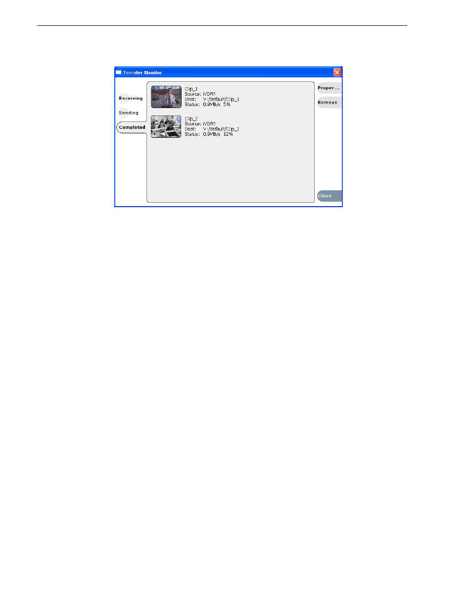 Viewing transfer jobs in transfer monitor, Viewing detailed transfer job properties | Grass Valley Turbo iDDR v.2.3 User Manual | Page 210 / 300