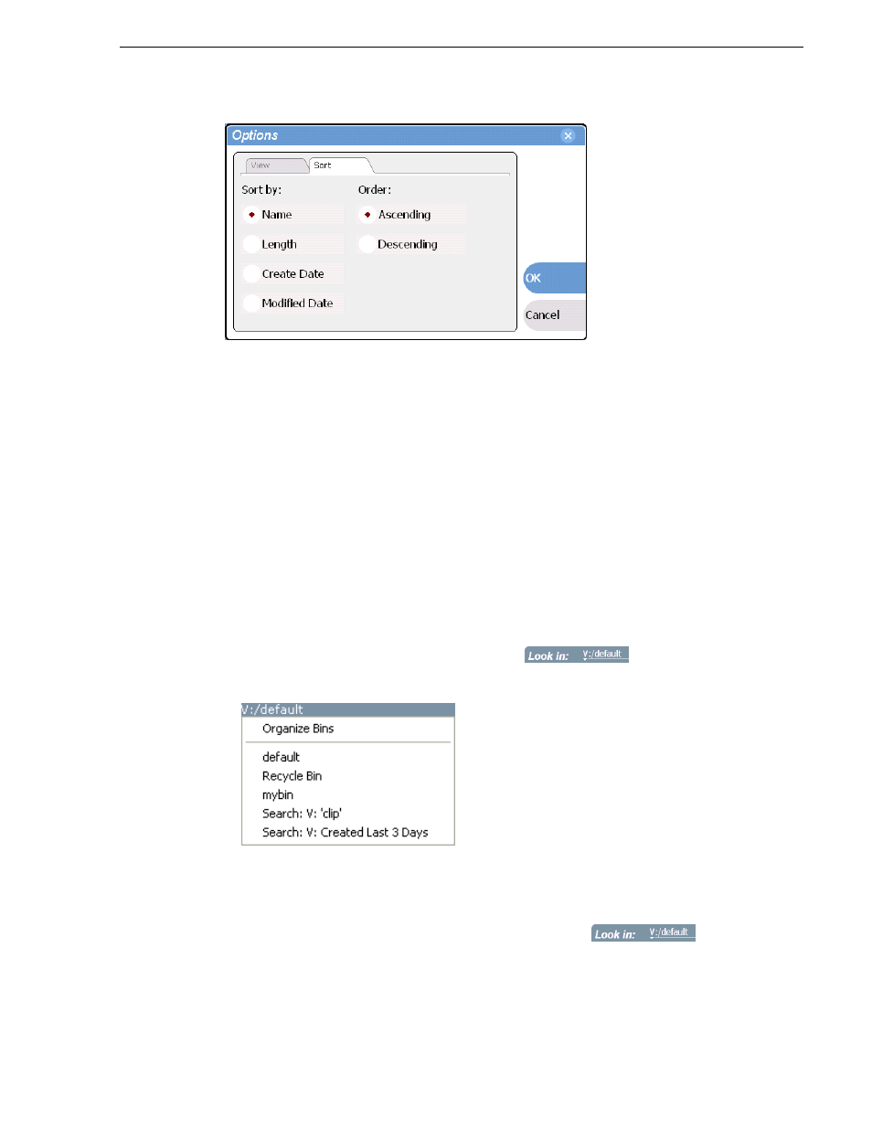 Working with bins, Changing the current bin | Grass Valley Turbo iDDR v.2.3 User Manual | Page 221 / 300
