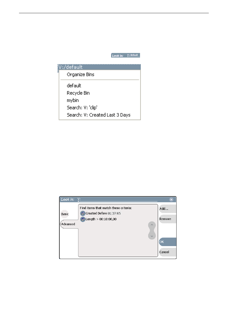 Viewing recent search results, Using advanced search | Grass Valley Turbo iDDR v.2.3 User Manual | Page 234 / 300