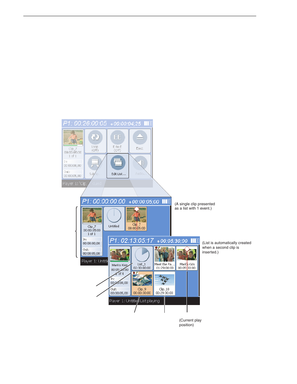 Guide to using the edit list display | Grass Valley Turbo iDDR v.2.3 User Manual | Page 88 / 300
