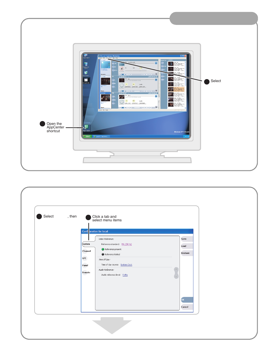 Using appcenter workstation, Modify settings as required, Workstation operation | Grass Valley Turbo iDDR Quick Start User Manual | Page 15 / 25