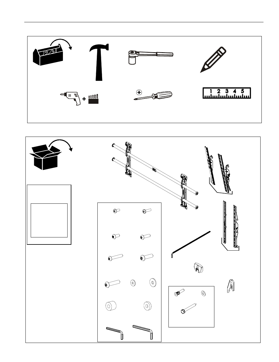 Tools required for installation parts | Chief Manufacturing XSM Series User Manual | Page 5 / 12