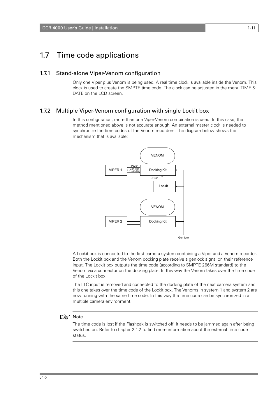 7 time code applications, 1 stand-alone viper-venom configuration | Grass Valley DCR 4000 User Manual | Page 17 / 40