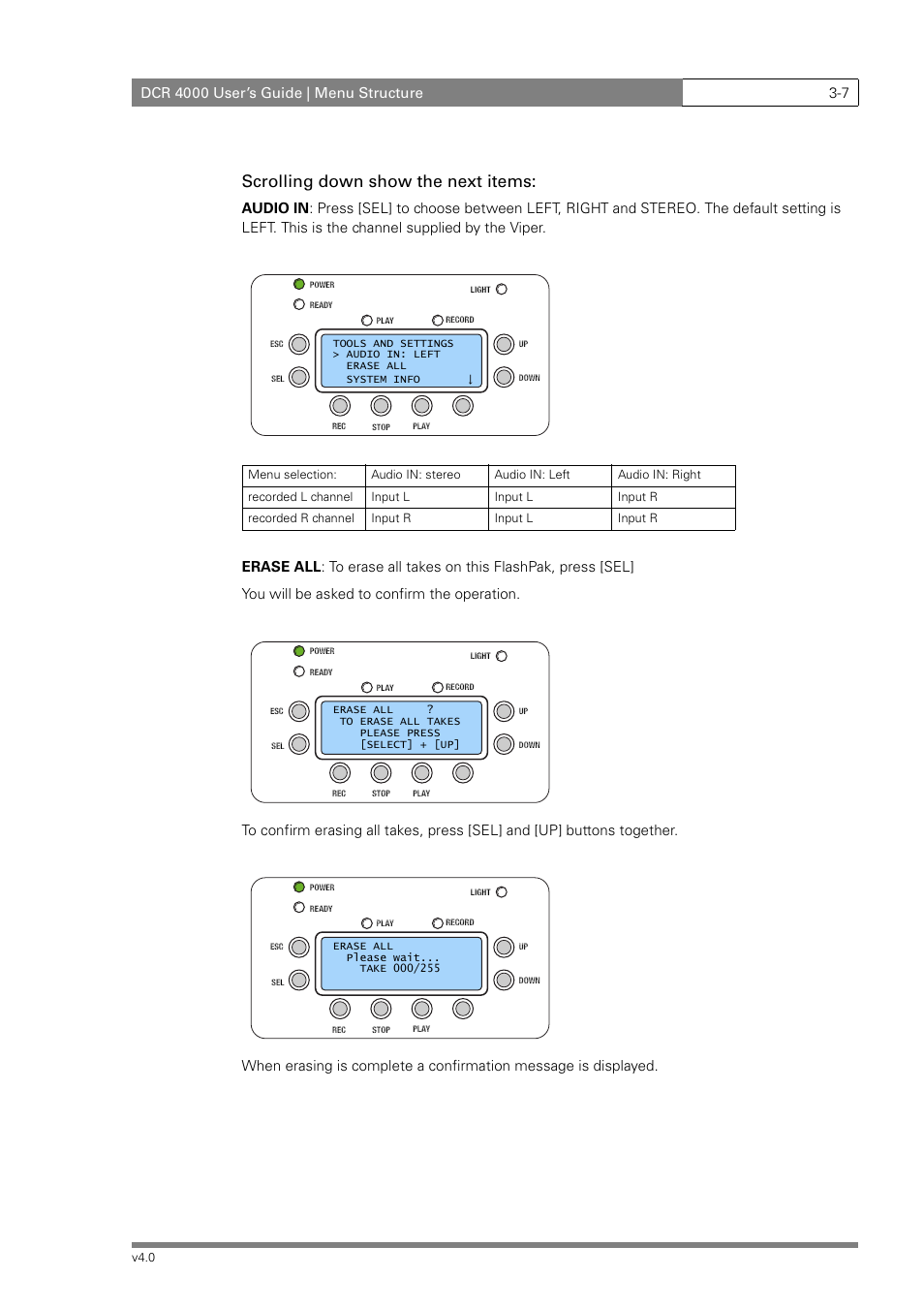 Scrolling down show the next items | Grass Valley DCR 4000 User Manual | Page 35 / 40