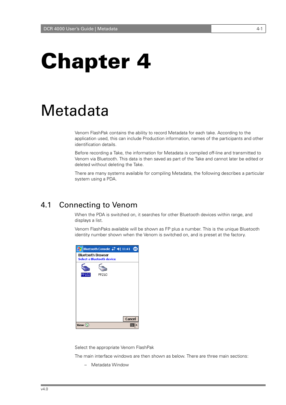 Chapter 4, Metadata | Grass Valley DCR 4000 User Manual | Page 37 / 40