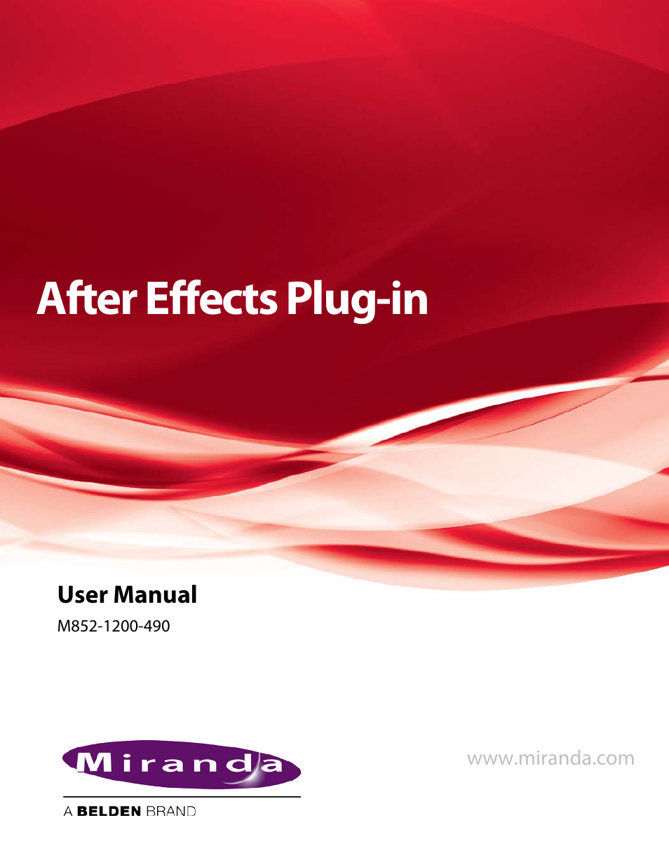 Grass Valley After Effects Plug-in Vertigo Suite v.4.9 User Manual | 30 pages