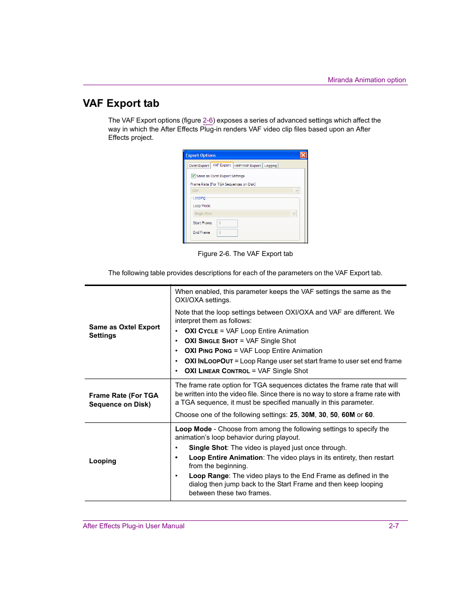 Vaf export tab, Vaf export tab -7 | Grass Valley After Effects Plug-in Vertigo Suite v.4.9 User Manual | Page 13 / 30