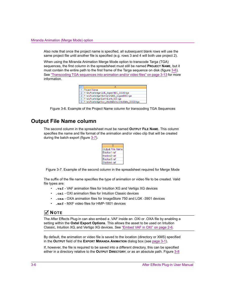 Output file name column, Output file name column -6 | Grass Valley After Effects Plug-in Vertigo Suite v.4.9 User Manual | Page 21 / 30