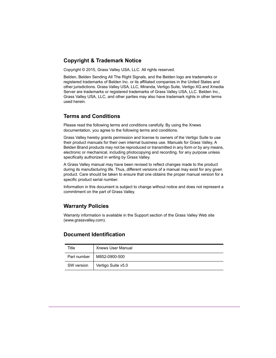 Grass Valley Xnews Vertigo Suite v.5.0 User Manual | Page 2 / 143