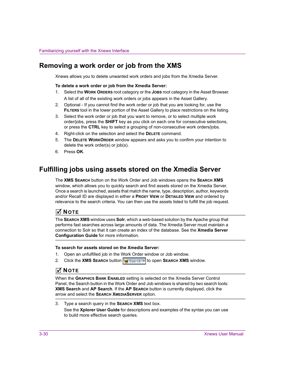 Removing a work order or job from the xms | Grass Valley Xnews Vertigo Suite v.5.0 User Manual | Page 63 / 143