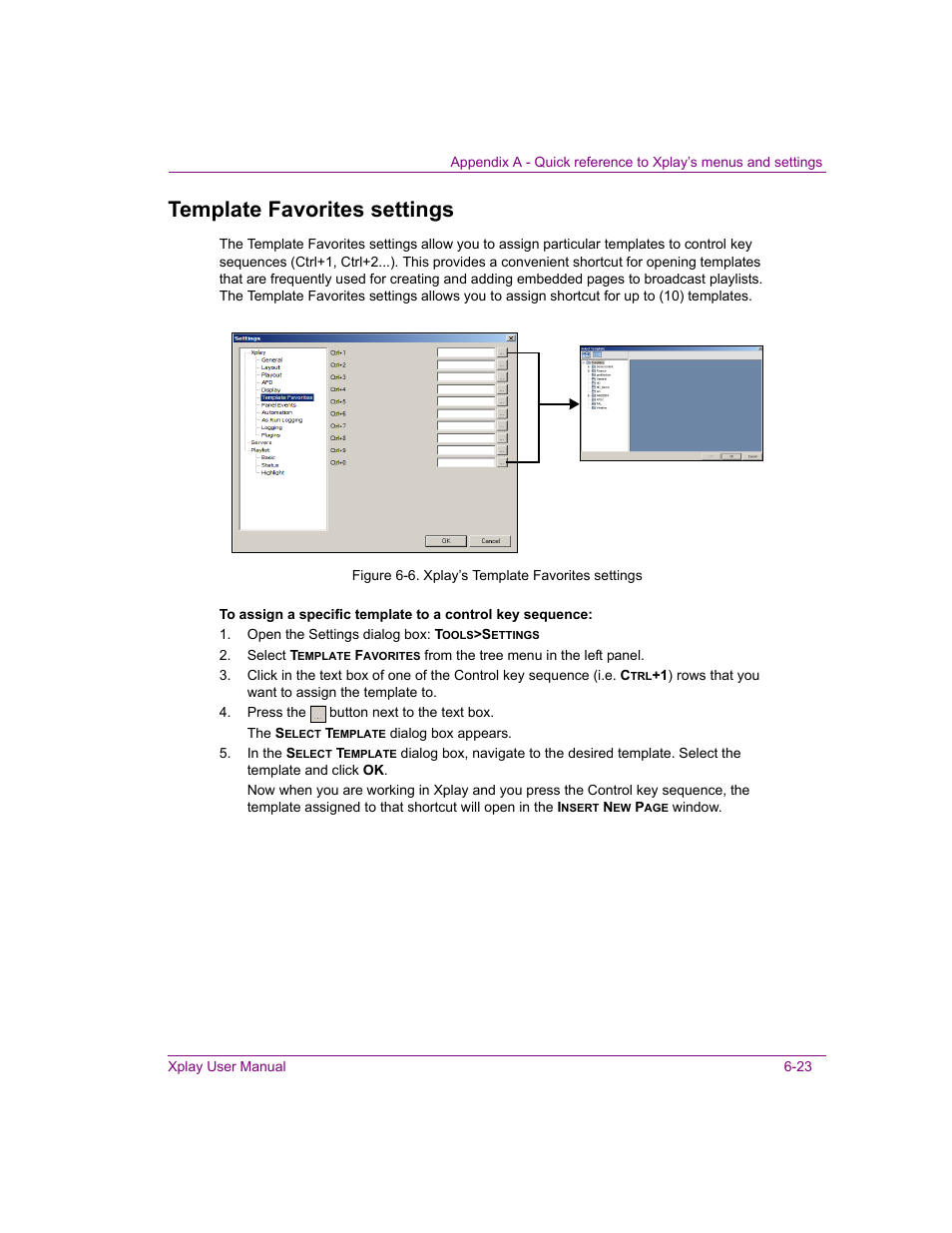Template favorites settings, Template favorites settings -23 | Grass Valley Xplay Vertigo Suite v.5.0 User Manual | Page 134 / 179