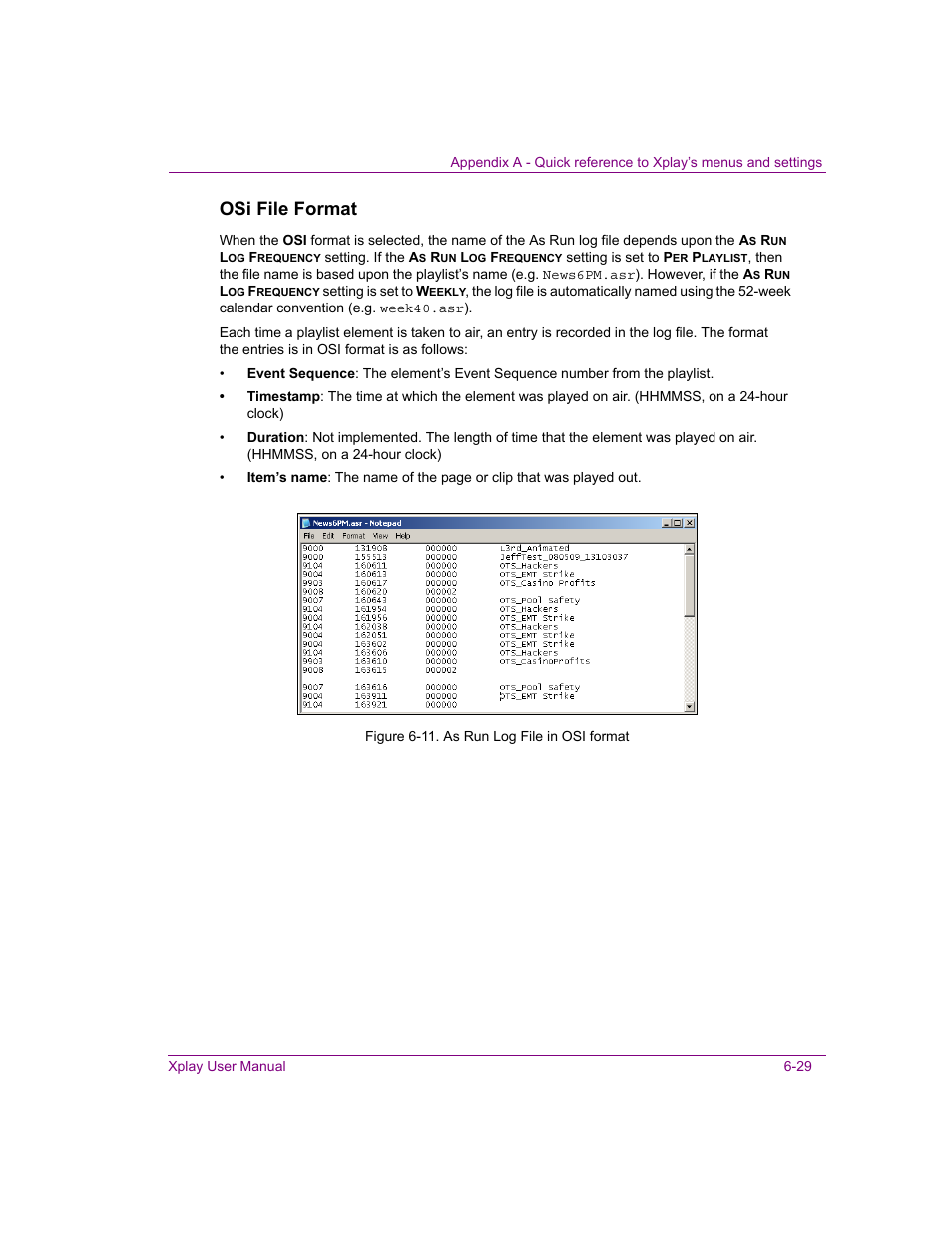 Osi file format | Grass Valley Xplay Vertigo Suite v.5.0 User Manual | Page 140 / 179