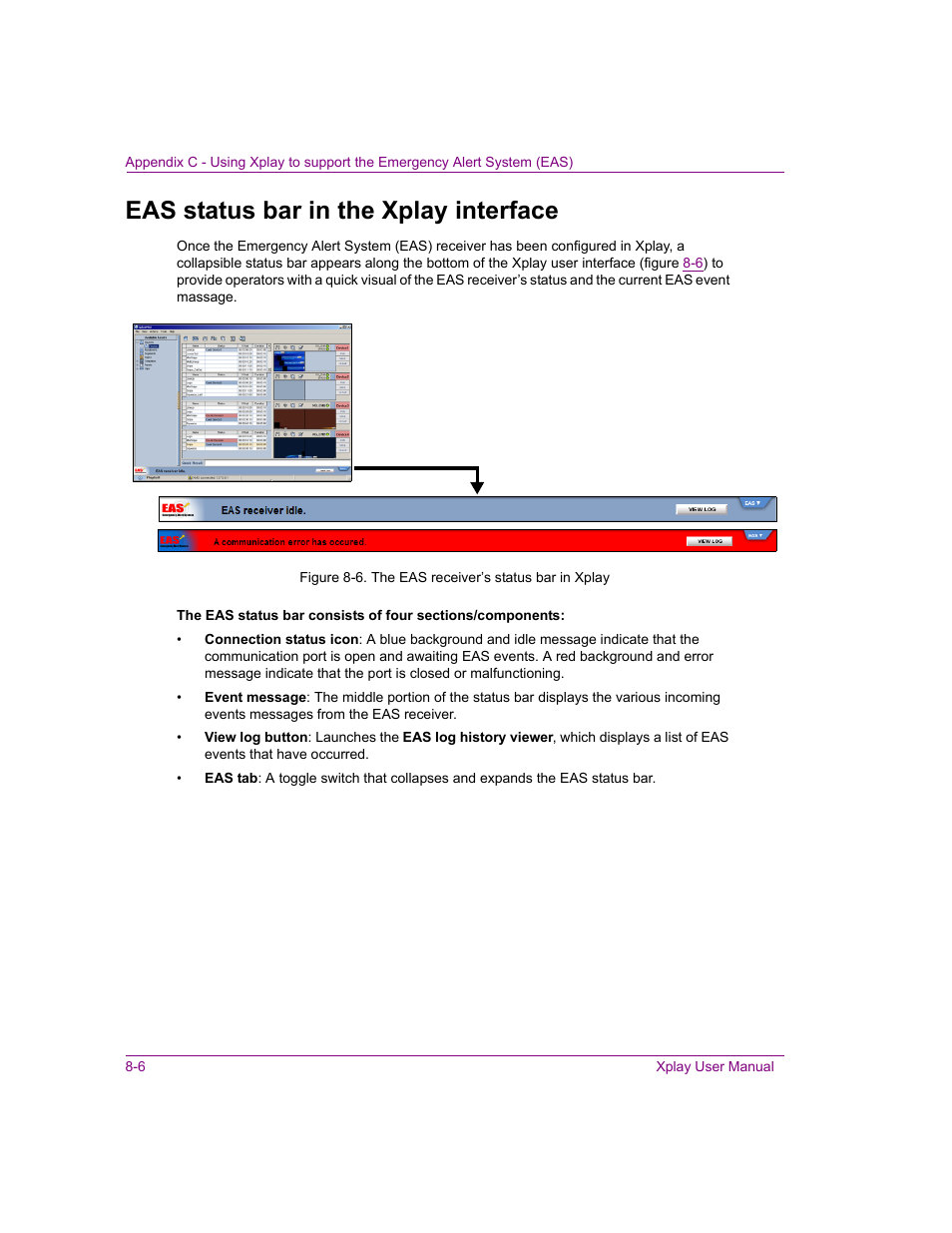 Eas status bar in the xplay interface, Eas status bar in the xplay interface -6 | Grass Valley Xplay Vertigo Suite v.5.0 User Manual | Page 169 / 179