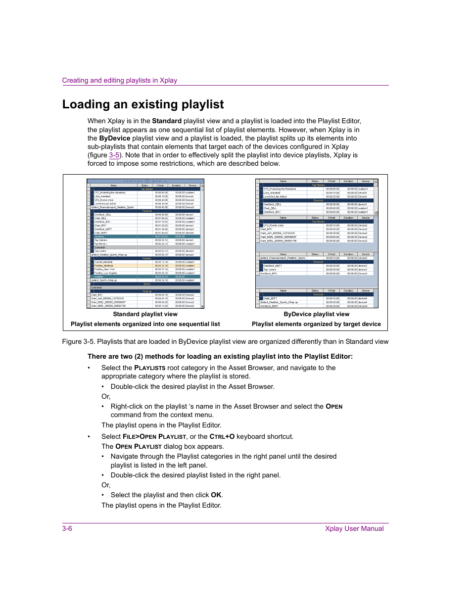 Loading an existing playlist, Loading an existing playlist -6 | Grass Valley Xplay Vertigo Suite v.5.0 User Manual | Page 33 / 179