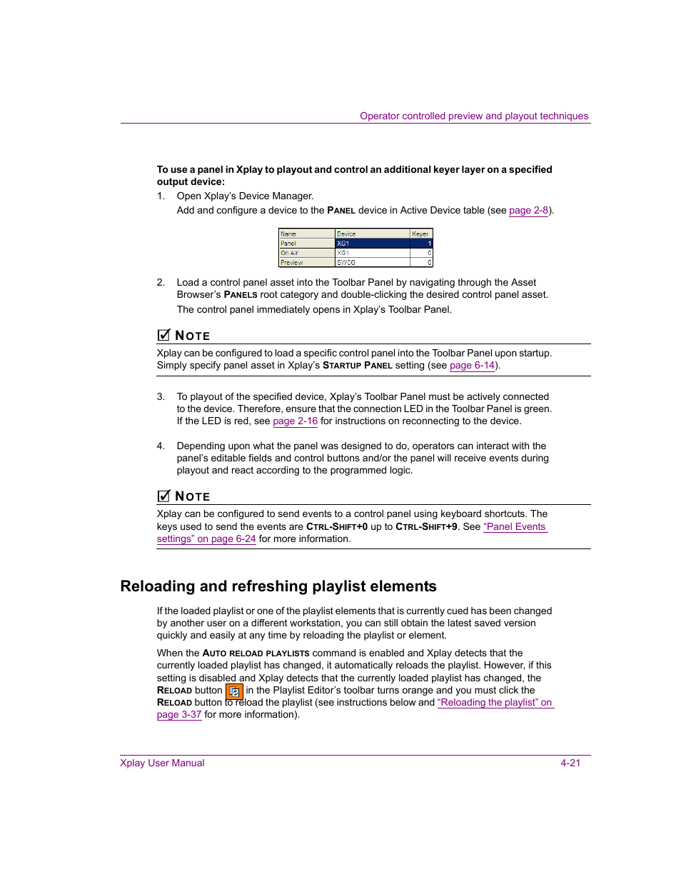 Reloading and refreshing playlist elements, Reloading and refreshing playlist elements -21 | Grass Valley Xplay Vertigo Suite v.5.0 User Manual | Page 88 / 179