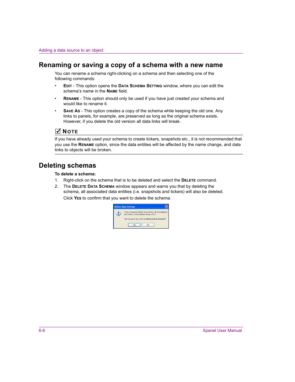 Deleting schemas | Grass Valley Xpanel Vertigo Suite v.4.8 User Manual | Page 108 / 142