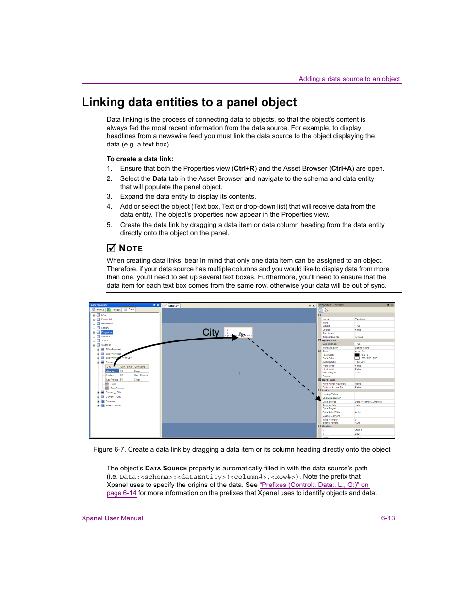 Linking data entities to a panel object, Linking data entities to a panel object -13, Ct. see | Grass Valley Xpanel Vertigo Suite v.4.8 User Manual | Page 115 / 142