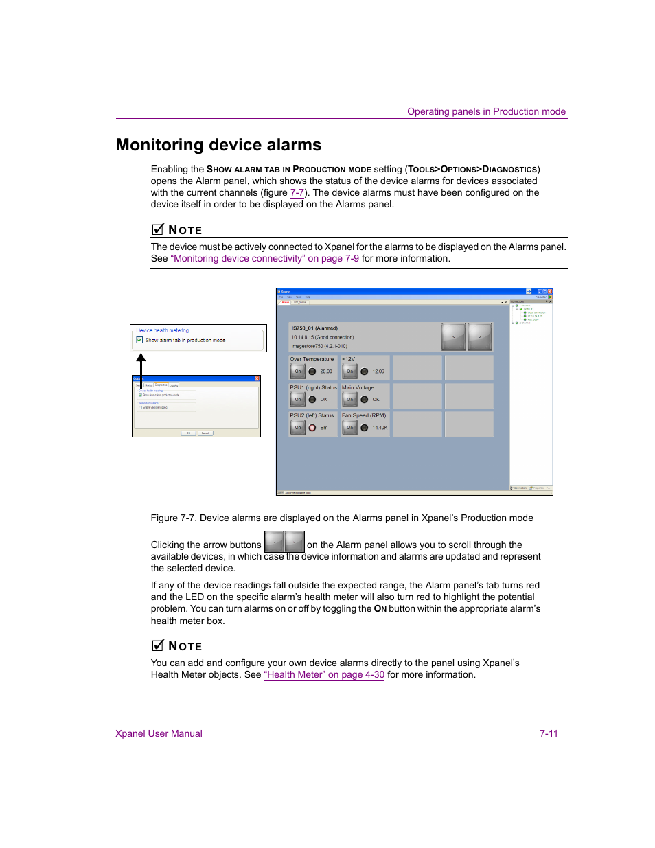 Monitoring device alarms, Monitoring device alarms -11 | Grass Valley Xpanel Vertigo Suite v.4.8 User Manual | Page 129 / 142