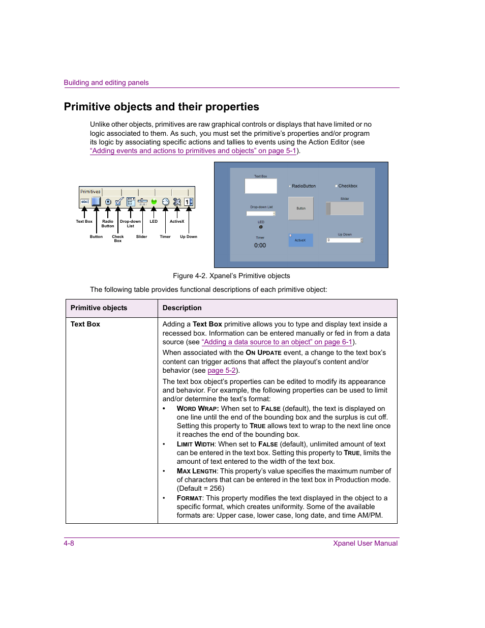 Primitive objects and their properties, Primitive objects and their properties -8 | Grass Valley Xpanel Vertigo Suite v.4.8 User Manual | Page 42 / 142