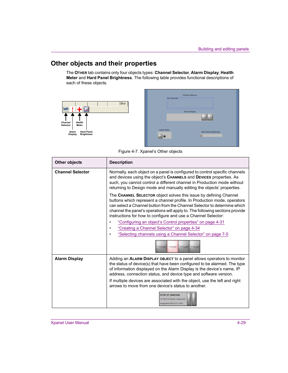 Other objects and their properties, Other objects and their properties -29 | Grass Valley Xpanel Vertigo Suite v.4.8 User Manual | Page 63 / 142