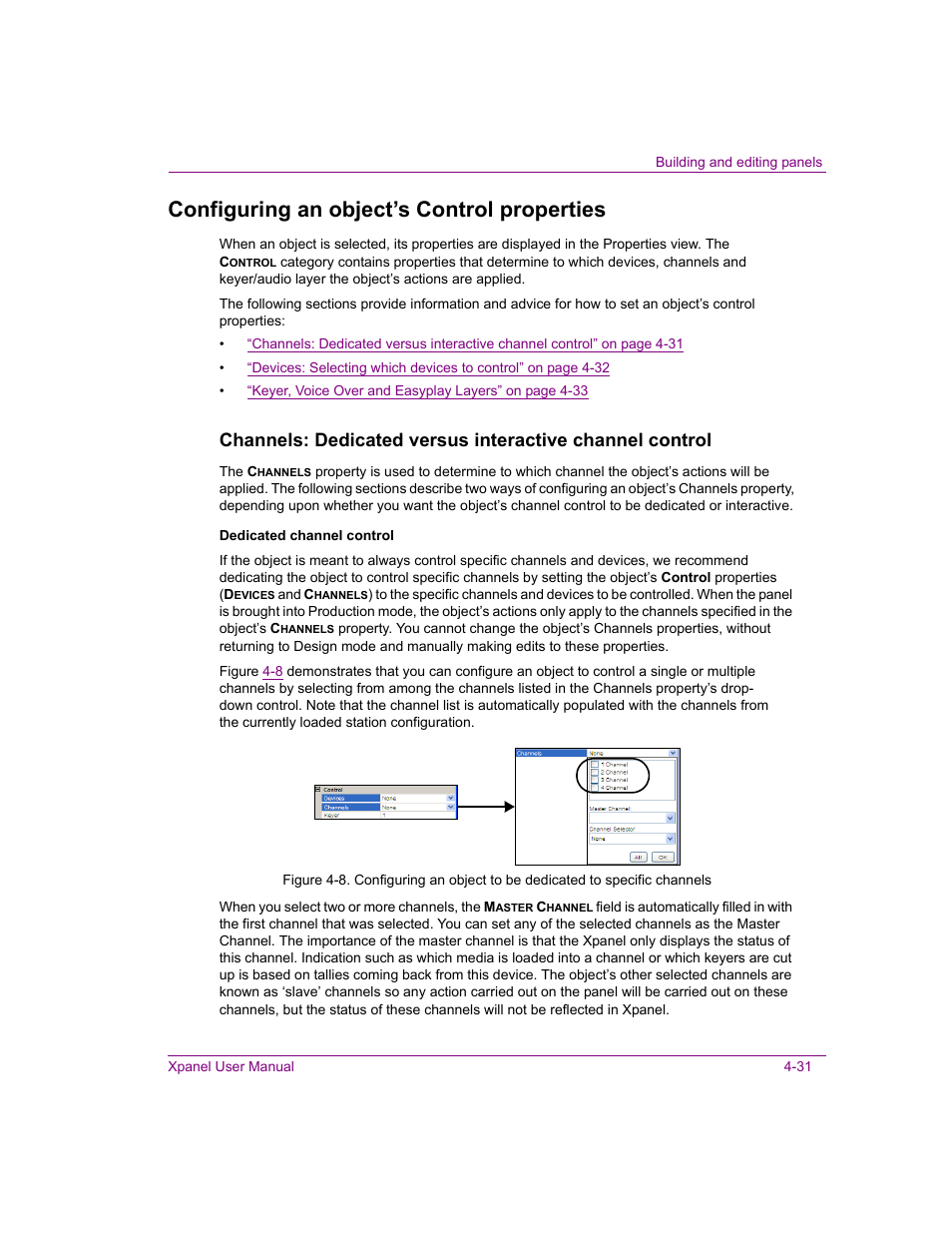 Configuring an object’s control properties, Configuring an object’s control properties -31, Configuring an object’s control | Grass Valley Xpanel Vertigo Suite v.4.8 User Manual | Page 65 / 142