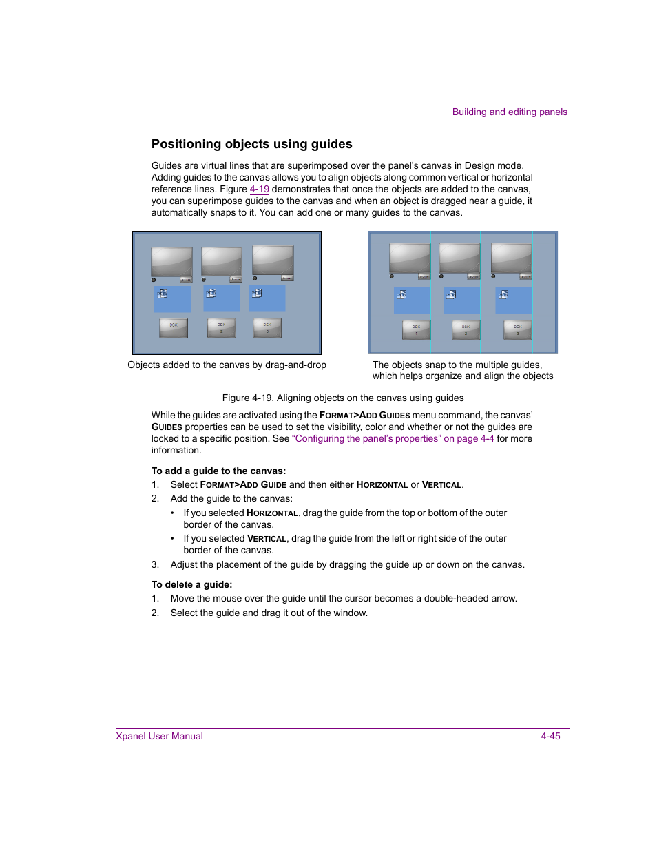 Positioning objects using guides | Grass Valley Xpanel Vertigo Suite v.4.8 User Manual | Page 79 / 142