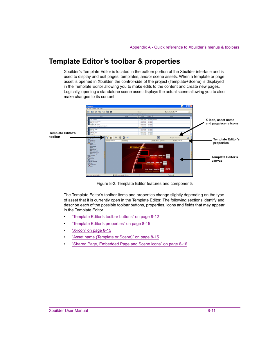 Template editor’s toolbar & properties, Template editor’s toolbar & properties -11 | Grass Valley Xbuilder Vertigo Suite v.4.8 User Manual | Page 125 / 150