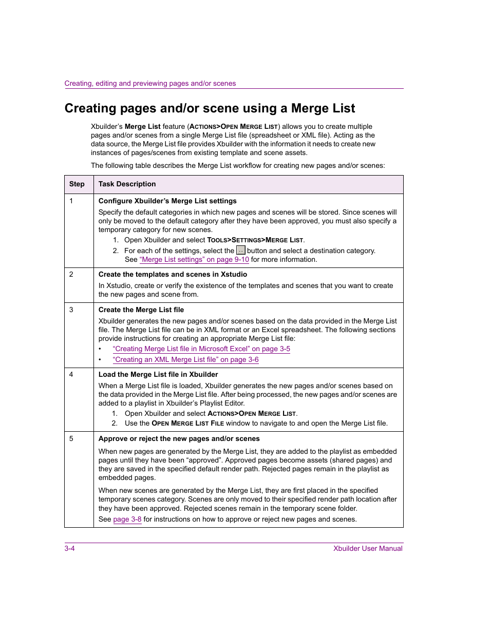 Creating pages and/or scene using a merge list | Grass Valley Xbuilder Vertigo Suite v.4.8 User Manual | Page 28 / 150